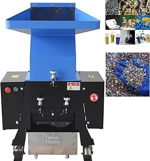 TECHTONGDA 5.5KW Plastic Shredder Granulator Electric Chipper Plastic Bottle Crusher Heavy Duty Disintegrator Grinding Machine for Recycling Bottle Rubber Wood Three-Phase 208V