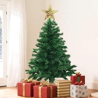 3FT Small Christmas Tree - 180 Branch Mini Christmas Tree with Foldable Stand, Table Top Xmas Tree for Tabletop, Home, Office, Party, Indoor & Outdoor Christmas Decorations