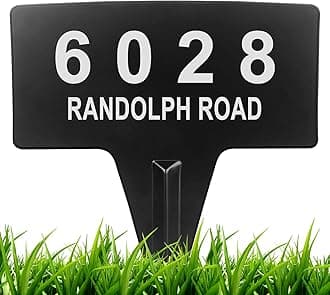Metal House Address Yard Sign, Lawn Arch House Numbers for Outside, Waterproof Personalized Address Signs for Houses, House Numbers Street Home Address Name Sign (Ground Mount)