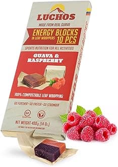 LUCHOS Energy Blocks - Guava & Raspberry, 400 g | Colombian On-the-Go Sports Nutrition for Running, Cycling & Hiking | A Natural Alternative to Bars & Gels | Vegan, Gluten Free & Easy to Digest