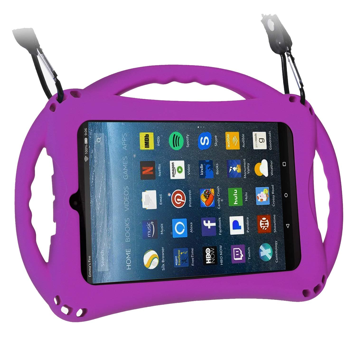 TopEsct Kid-Proof Case for Amazon Fire 7 Tablet (ONLY Compatible with 7th Generation Tablets, 2017 Releases) Handle Stand Cover Case for Kids (Purple)