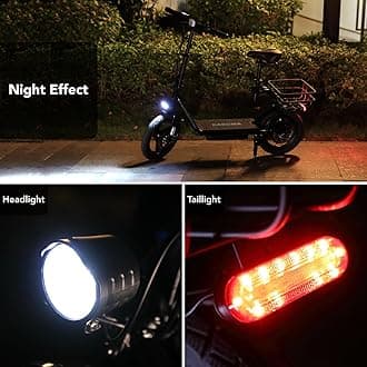 Caroma Electric Scooter with Seat for Adults, Max 30Miles Ranges&20Mph, 500/800/1200W Motor, 14/20" Fat Tire Foldable E-Scooter with Basket for Pets & Cargo, 300lbs Max Load