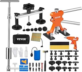 VEVOR 69 PCS Dent Repair Kit, Auto Car Body Paintless Dent Removal Tool Kit, Golden Lifter, Bridge Puller, Slide Hammer Tool Kit for Automobile Body, Washing Machine, Refrigerator