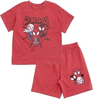 Marvel T-Shirt and French Terry Shorts Outfit Set Infant to Big Kid Sizes (12 Months - 18-20)