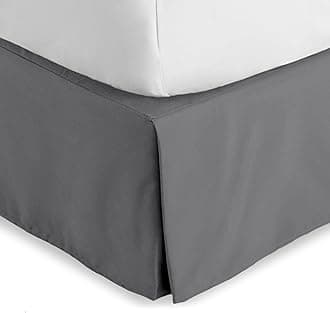 Bare Home Kids Pleated Twin Bed Skirt - 15-Inch Tailored Drop Easy Fit - Bed Skirt for Twin Beds - Center & Corner Pleats (Twin, Grey)