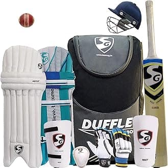 SG Full Cricket Kit With Duffle Bag: Full Size For Man (Adult), Nylon, MULTI COLOUR, FULL KIT WDB