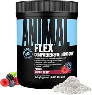 Animal Flex Powder - Joint Support Supplement for Pain Relief, Repair and Restore Muscles with Turmeric, Glucosamine, Chondroitin, MSM, Collagen and Boswellia, Great Tasting Cherry Flavor, 30 Scoops