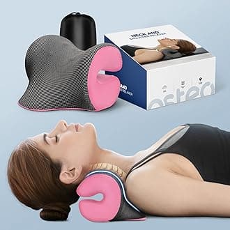 Neck Stretcher with Magnetic Therapy Cover, 2 Modes[Gentle/Strong] Pain Relief Cervical Traction Device, No Smell Neck and Shoulder Relaxer, Chiropractic Pillow for TMJ Headache Spine Alignment