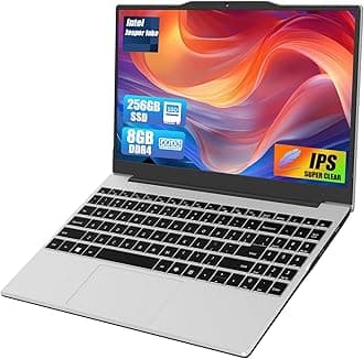 2025 New Portable Laptop,Student and Business,14" FHD IPS Display,N5095 Processor(Beats N4000/N4020),8GB DDR4 RAM,256GB PCIe SSD,Numeric Keypad,2.4/5G WiFi,38WH Battery,Webcam,Mini HDMI,USB(Silver)
