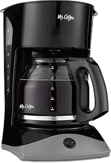 Coffee Maker with Auto Pause and Glass Carafe, 12 Cups, Black