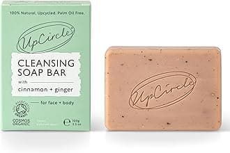 Cinnamon + Ginger Chai Soap Bar 100g - Certified Organic Vegan Cleanser For Face And Body - French Pink Clay + Glycerin Reducing Redness + Irritation - Natural, Cruelty-Free + Palm Oil Free