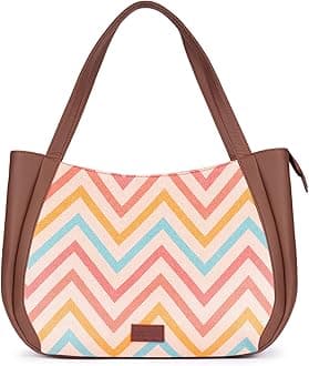 ZOUK Jute Handcrafted Vegan Leather Women's Shoulder Luna Handbags