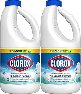 Clorox Splash-Less Bleach, Concentrated Formula, Clean Linen, 40 Ounce Bottle - Pack of 2 (Package May Vary)