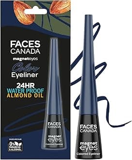 FACESCANADA Magneteyes Color Eyeliner Gel - Dazzling Blue,4 Ml|Glossy Finish|24Hr Long-Lasting|Waterproof|Smudgeproof|Precise Application|Intense Color Payoff|Almond Extract & Vitamin E