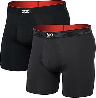 Saxx Multi-Sport Mesh 2-Pack Boxer Briefs, Remote Camo WB/Black - M