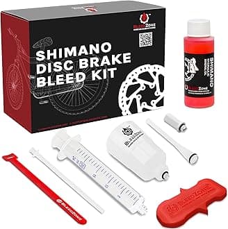 RSN Sports Road Brake Bleed Kit for Shimano Hydraulic Road Brakes with 60ml Mineral Oil, Funnel Stopper, Bleed Block, 20ml Syringe, Road Funnel Adapter