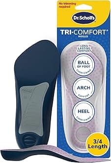 Tri-Comfort Insoles, Women (Size 6-11), 1 Pair, 3/4 Length