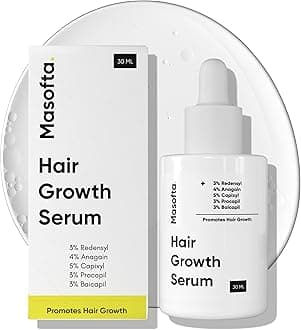 Masofta Hair Growth Serum For Promoting Hair Growth & Controlling Hair Fall With 3% Redensyl, 5% Capixyl, 4% Anagain, 3% Procapil & 3% Baicapil, Rosemary & Biotin, For Both Men & Women, 30ML