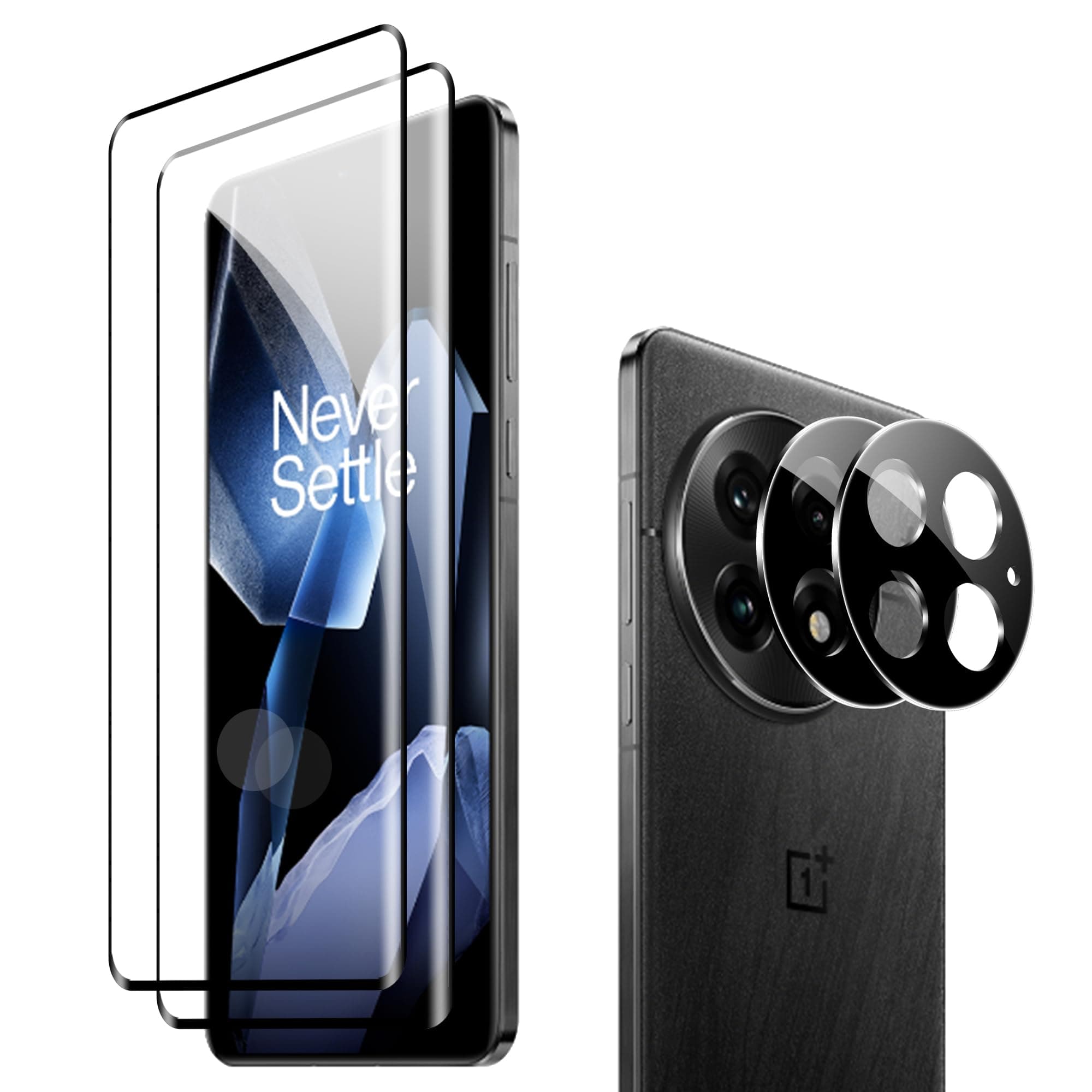 for OnePlus 13 Screen Protector with Camera Lens Protector, 9H Hardness Anti-Scratch 3D Tempered Glass flim, Case Friendly,Anti-Scratch (2+2 PACK)
