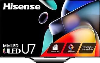 Hisense 85-Inch Class U7 Series Mini-LED ULED 4K UHD Google Smart TV (85U7N) - QLED, Dolby Vision IQ, Dolby Atmos, Full Array Local Dimming, 144Hz Game Mode Pro, VRR, Alexa Compatibility