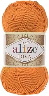 Hand Knitting Yarn 100% Microfiber Acrylic Yarn Diva Silk Effect Thread Crochet Art Lace Craft Lot of 4 skeins 400gr 1532yds Color Diva