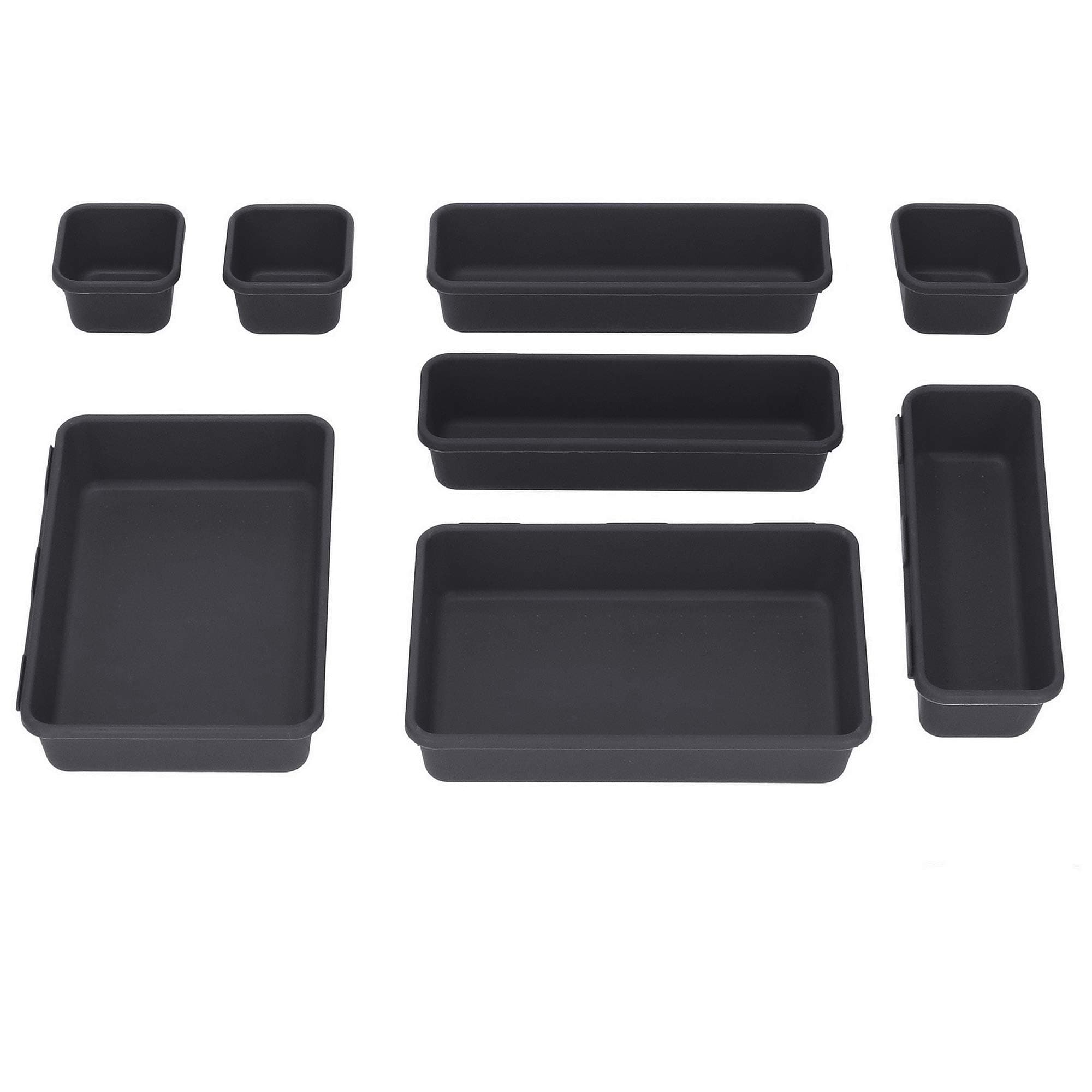SPRINGOSDark Grey Plastic Drawer Insert Multi-Set Organiser Storage Boxes Drawer Organiser Makeup Universal
