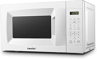 COMFEE' EM720CPL-PM Countertop Microwave Oven with Sound On/Off, ECO Mode and Easy One-Touch Buttons, 0.7 Cu Ft/700W, Pearl White