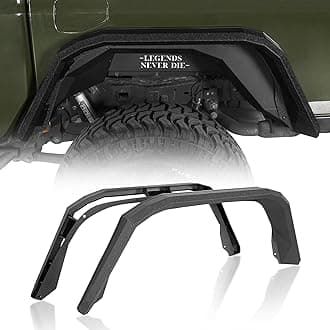 Hooke Road Gladiator Flat Rear Fender Flares for Jeep Gladiator JT 2020-2026, Offroad Back Mud Guards Steel - 2PCS