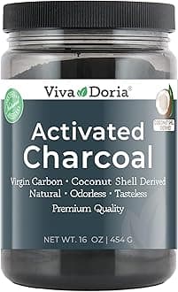 Viva Doria Virgin Activated Charcoal Powder, Coconut Shell Derived, Food Grade, 16 Oz