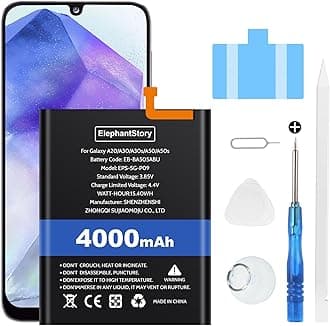 Battery for Galaxy A50 (A505F), A50s (A507F), A30 (A305F), A20 (A205F) 4000mAh Battery Code EB-BA505ABU Li-Polymer Replacement battery with Repair tool kit