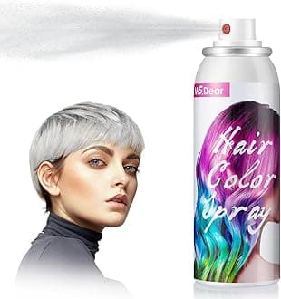 ONE-TIME USE White Hair Color Spray for Crazy Hair Day, Christmas Party - Temporary, Washable, Cosplay Hair Dye 100ML