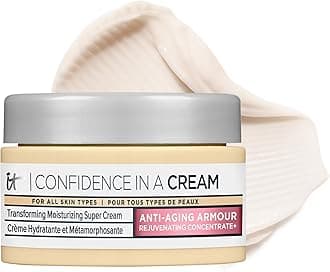 IT Cosmetics Confidence in a Cream Travel - Hydrating & Anti Aging Face Moisturizer, Visibly Reduces Fine Lines & Wrinkles, Up To 48H Hydration, Repairs Skin Barrier, Squalane & Ceramides - 0.5 fl oz