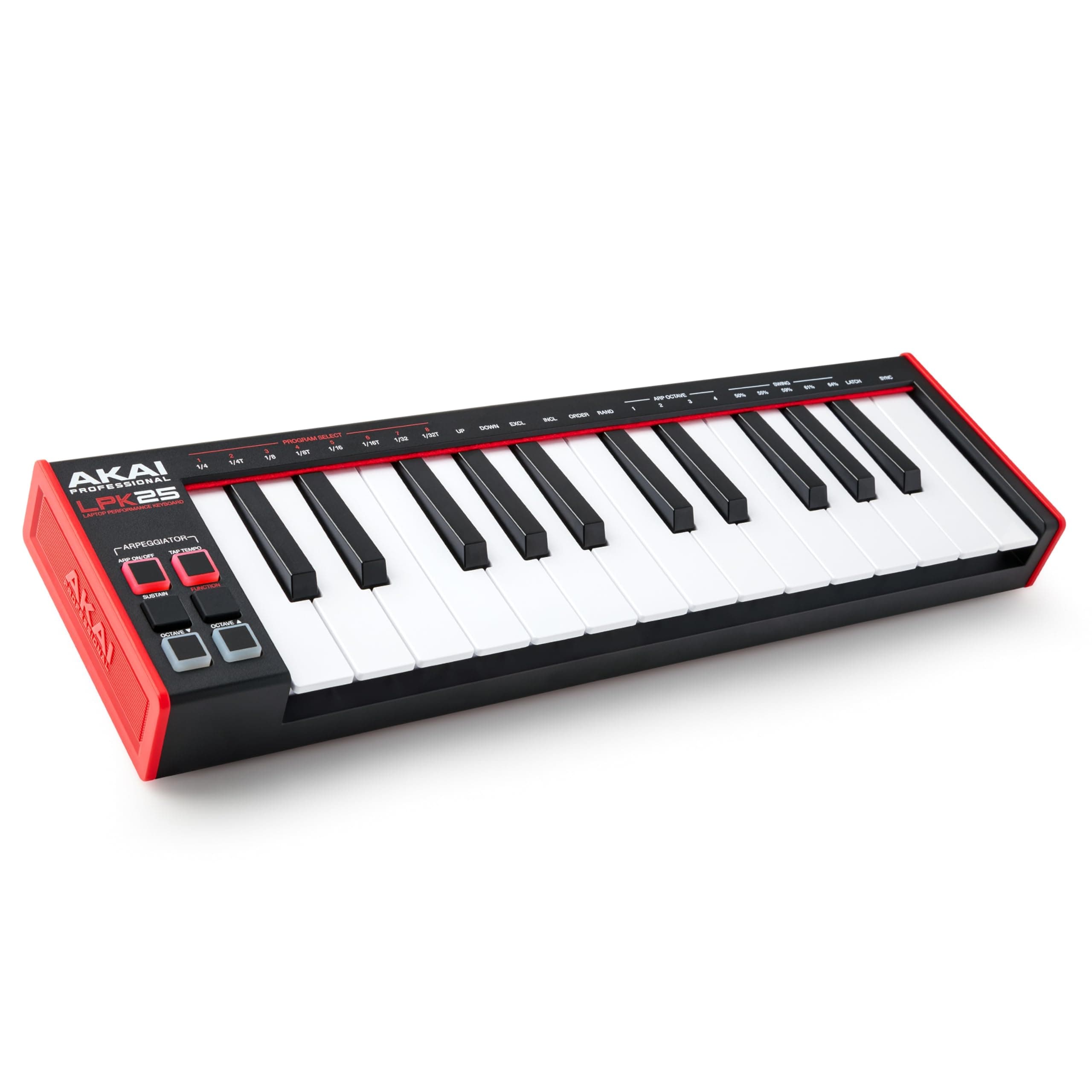 LPK25 - USB MIDI Keyboard Controller with 25 Responsive Synth Keys for Mac and PC, Arpeggiator and Music Production Software,black