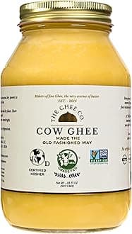 The Ghee Co. - 32 Fl Oz ,Glass Jar,Crafted homestyle with Real Butter, Grass Fed, Certified Non-GMOs, Certified, Kosher & Halal , Paleo & Keto-friendly , Lactose & Casein Free, Naturally long shelf life of 36 months