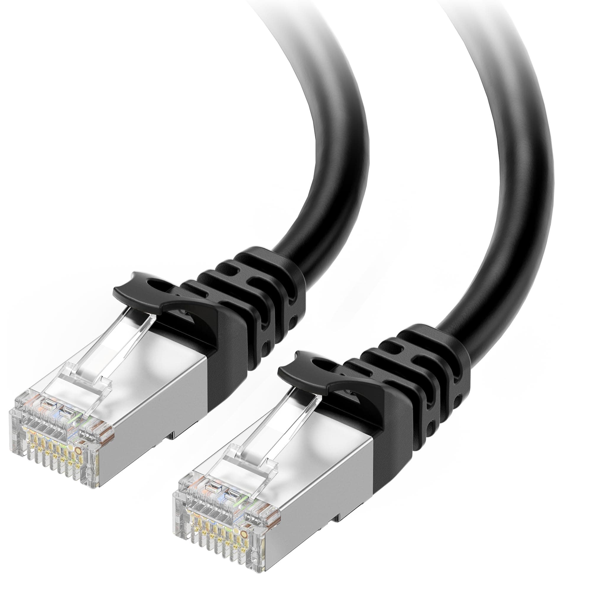 10Gbps Snagless Shielded Cat 6A Ethernet Cable - 25ft, Cat 6A Cable, Cat6A Cord, Ethernet Cord, Black