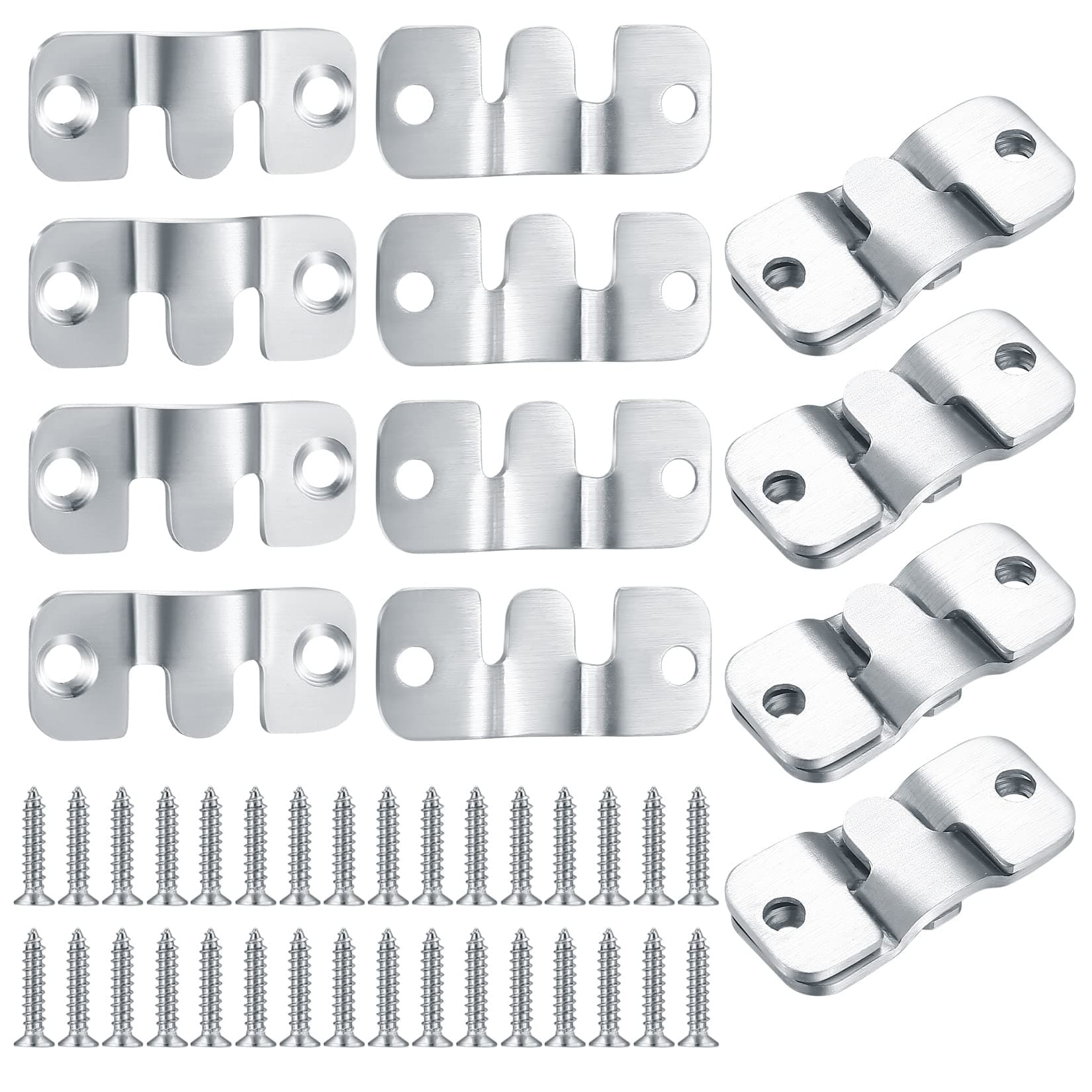 16 Pcs Flush Mount Brackets, Interlocking Photo Frame Hooks Brackets, Heavy D...