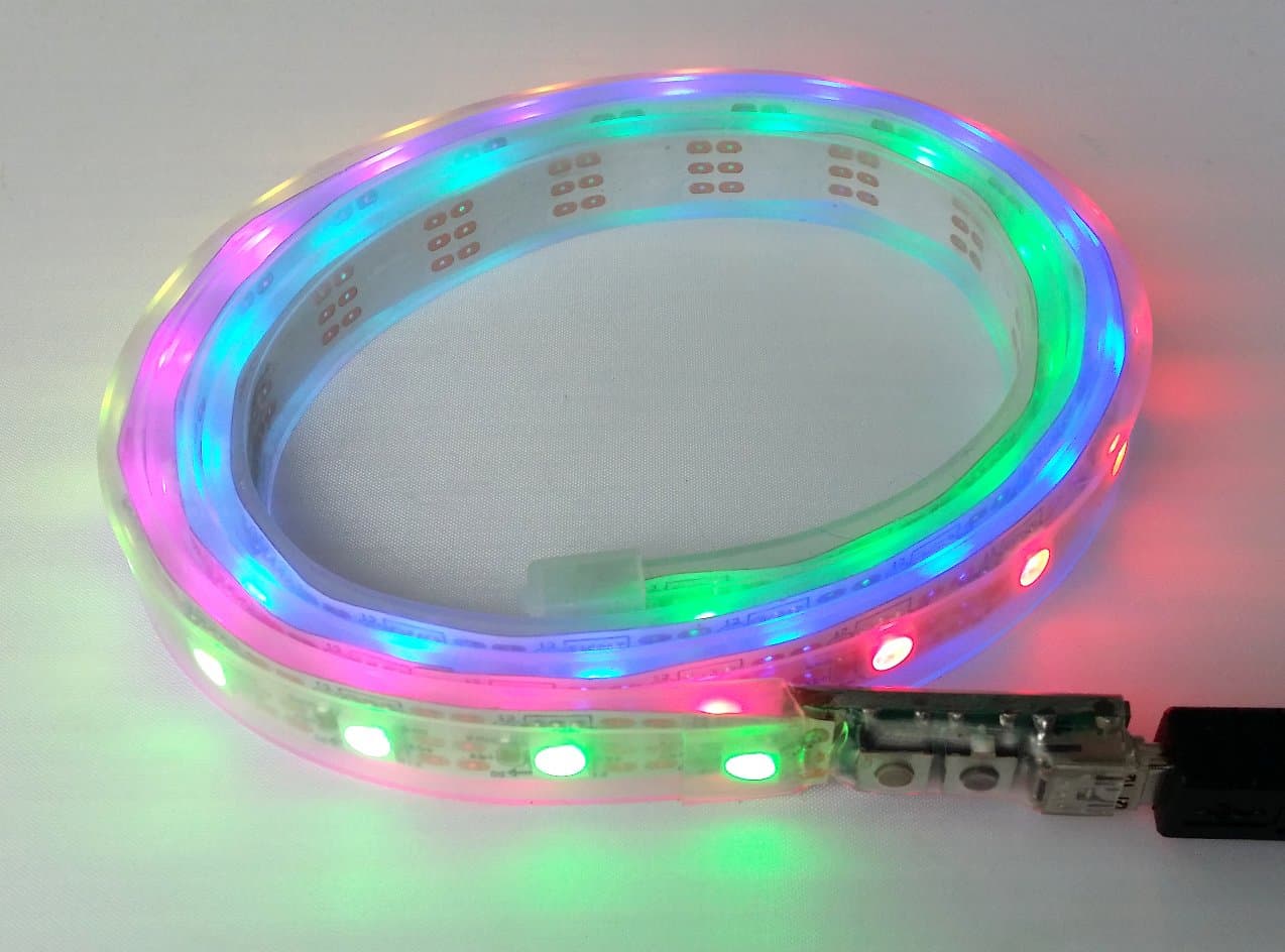 USB-micro WS Basic Controller and White strip of 50 Water-Resistant LEDs