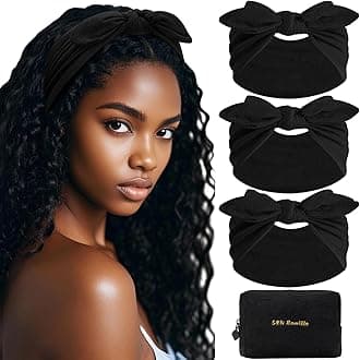 S&N Remille Wide Headbands for Women, Large Hairband, Elastic Non-Slip Headband Twist Knotted Accessories, Yoga Workout Vintage Hair 3 Pack (Multi-colored-2)