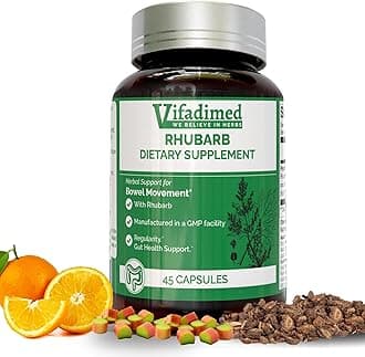 - Rhubarb,Gut Motility Activator for Bowel Movement and Regularity,Constipation Relief,Bloating & Gas Relief,Mucus Production Assist,Lining & Microbiome Support, 45 Capsules