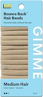 Gimme Beauty Medium Hold Hair Bands - Seamless Nylon & Spandex Ties for All Hair Types - Damage-Free, Comfort Fit Ponytail Holders - No-Crease Elastic Bands for Daily Use - 12 Pack, Blonde