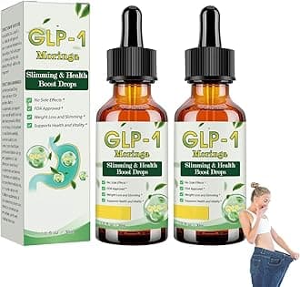 2PCS GLP-1 Moringa Drops, GLP-1 Drops Natural Body Care Liquids, Organic Moringa GLP-1 for Women and Men, Unisex for All Skin Types, 30ml (2Pcs)