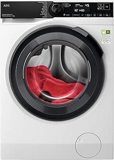 – AEG 9000 Series Washing Machine LFR94846WS, AbsoluteCare, PowerCare, Softwater help clothes last longer and providing superior colour protection, WiFi Connected, 8kg Load, 1400rpm Spin, Energy Class A
