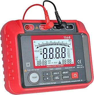 Megohmmeter, 250V-2500V Output Voltage Insulation Tester, 1MΩ-200GΩ Ohm Meter Multimeter, Grounding Tester with 100 Groups of Data Storage