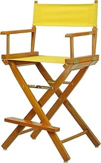 Casual Home 24" Director's Chair Honey Oak Frame-with Yellow Canvas, Counter Height