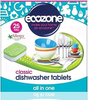 Classic Dishwasher Tablets, Effective Cleaning Formula Cuts Through Grease & Grime, Natural Vegan & Non Toxic Tabs, Plant Based Plastic-Free, Leaves No Residue (Pack of 25 Capsules)