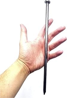 One Stop Outdoor (25-Pack) - Round Metal Landscape & Paver Edging Anchoring Stake, 12-Inch Length - Bright Spike Timber Nail, Tent Spikes, Camping, Trapping, Landscape, More (25-Pack)