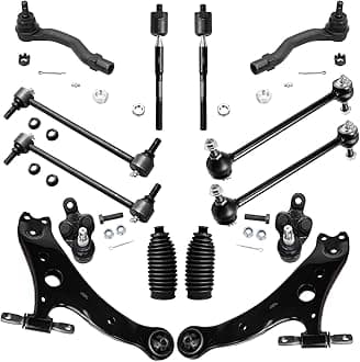 Detroit Axle - Front End 14pc Suspension Kit for 2002-2003 Toyota Camry Lexus ES300 2 Lower Control Arms 2 Ball Joints 4 Outer & Inner Tie Rods 2 Boots & Bellows 4 Front & Rear Sway Bars Replacement