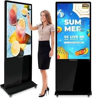 43 inch Digital Signage Displays, 2K LCD Touch Screen Floor Standing Digital Signage, Indoor Digital Adverstising Kiosks with HDMI Input, Android 11(2+32GB)