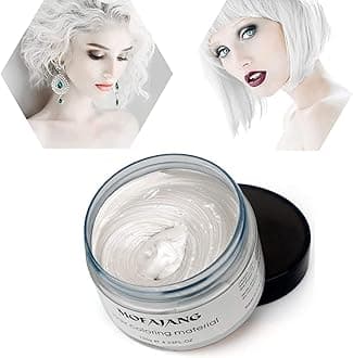 Temporary Hair Wax Color,Natural Hairstyle Wax for Men and Women Party Cosplay,Temporary Hair Color Dye for Girls Kids (White)