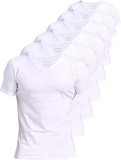 Comfneat Men's 4 or 6-Pack Undershirts 100 Percent Cotton Comfy V-Neck T-Shirts